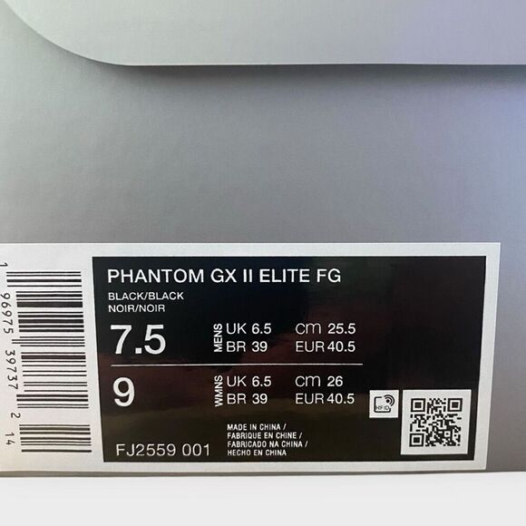 Nike Phantom GX II 2 Elite FG Black Cleats FJ2559-001 Mens size 7.5 / Womens 9 main image 12